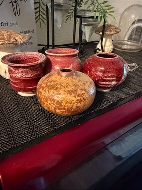 Vandor 1970s vases Red and Brown Ceramic Accent Vases